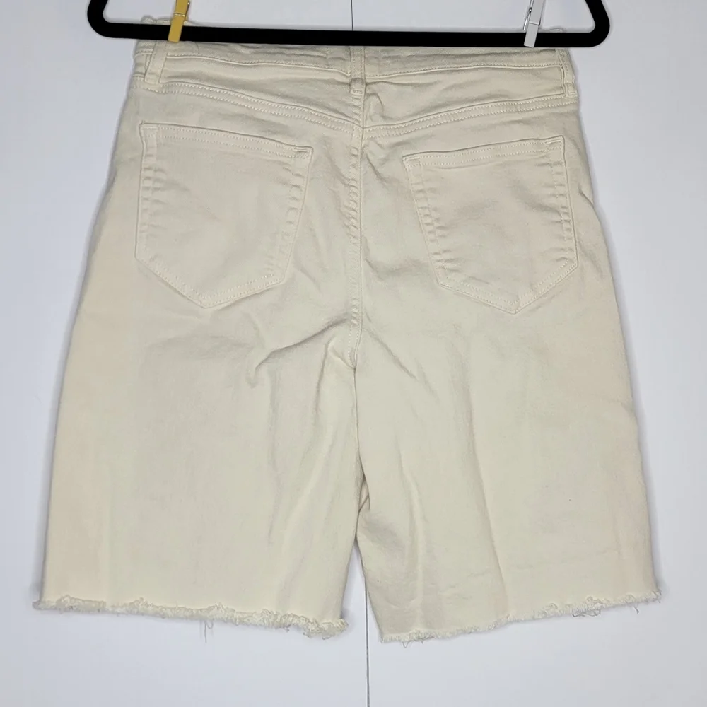 Böhme Cream Denim Cutoff Shorts Women Size 28 Raw Hem